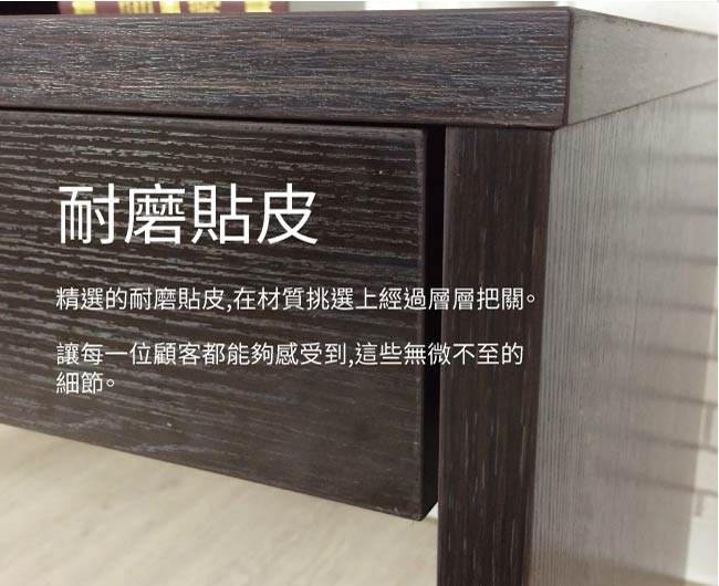 LYND 現代 簡約 時尚 浮雕木紋 胡桃 電腦桌(不含椅)