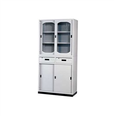 25209-H型3*6上玻下中二屜鐵櫃(不含腳座)